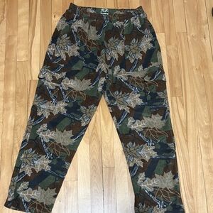 Men's Camouflage Leaf Cargo Pants - Green/Brown